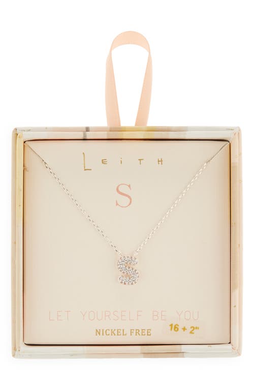 Leith Cubic Zirconia Initial Pendant Necklace