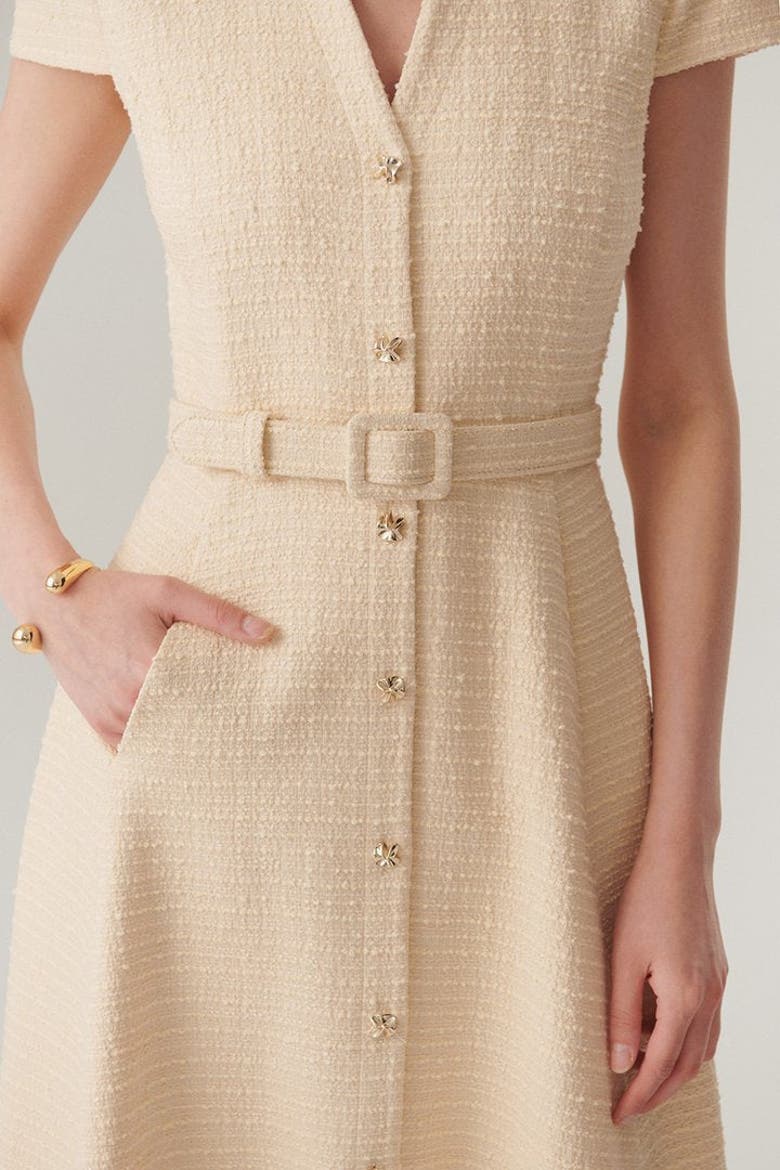 Savannah Midi Shirt Dress, Alternate, color, Ecru