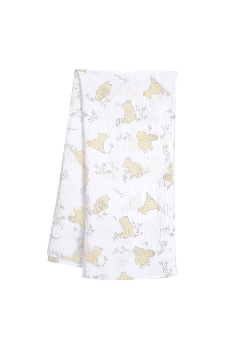 Disney Baby Winnie the Pooh Swaddle Blanket & Plush Toy Gift Set, Alternate, color, White