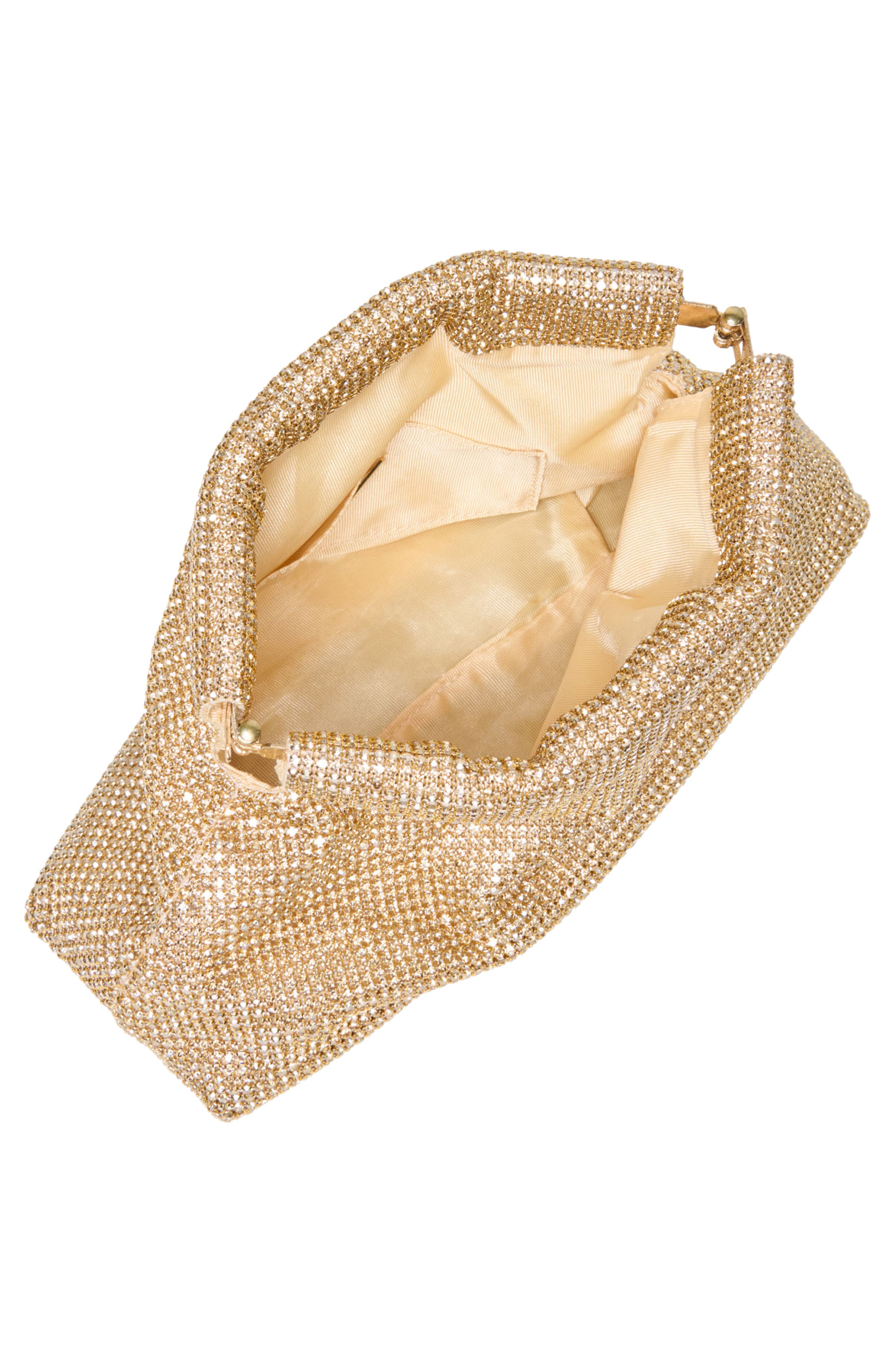 Dolce Vita Akila Crystal Mesh Foldover Clutch, Alternate, color, Gold