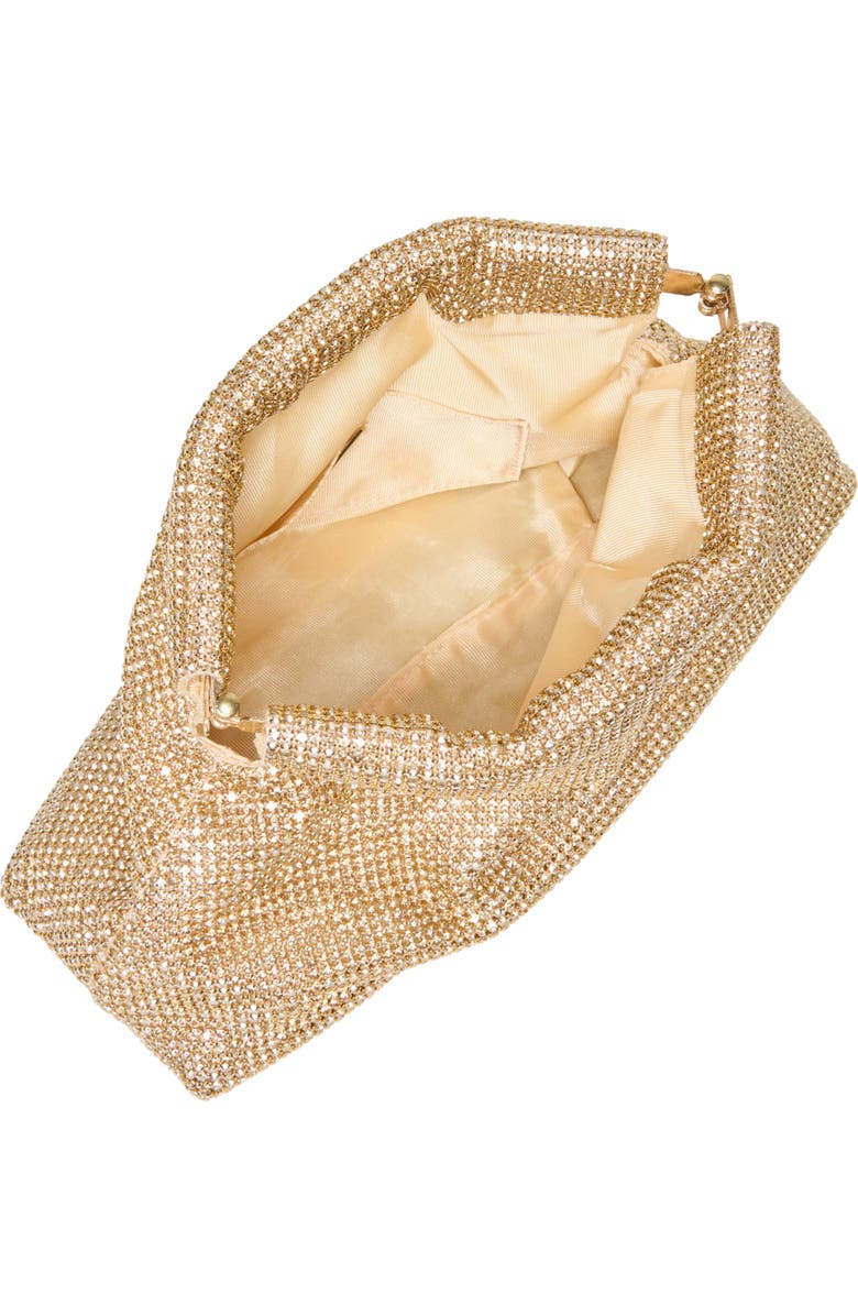 Dolce Vita Akila Crystal Mesh Foldover Clutch, Alternate, color, Gold