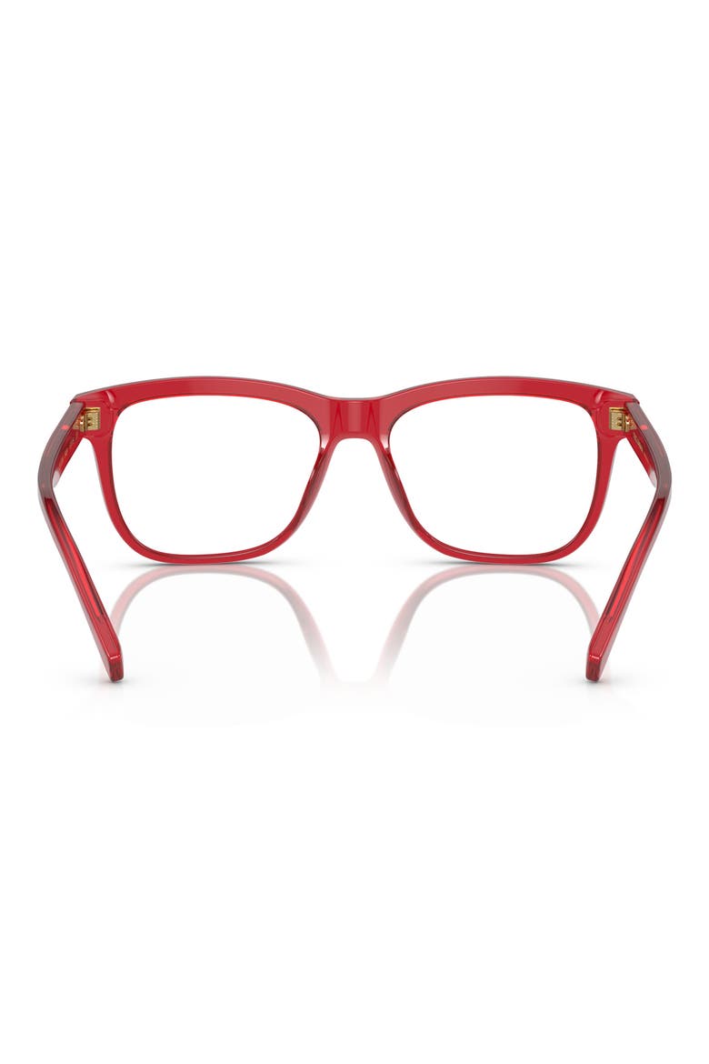 49mm Rectangular Glasses, Alternate, color, TRANSPARENT RED / DEMO LENS