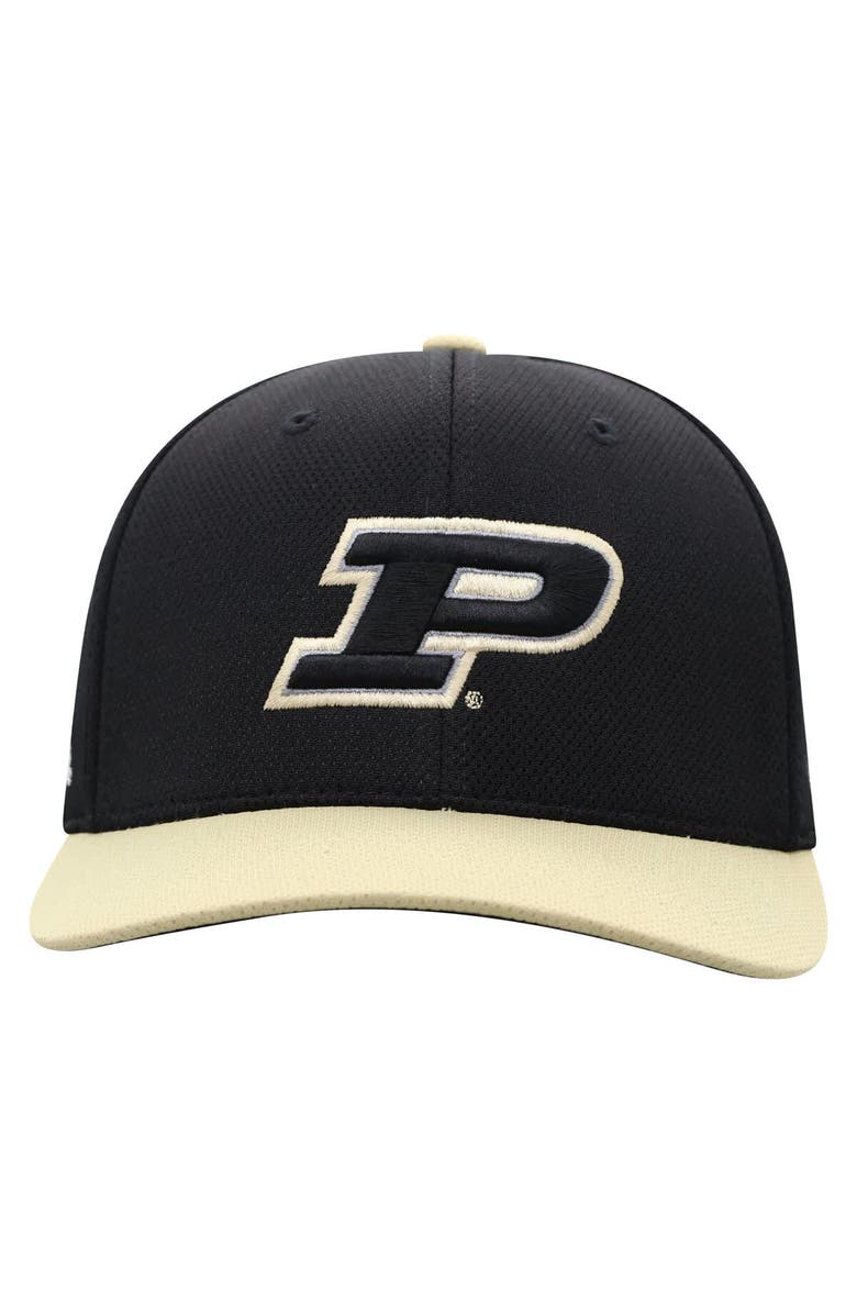 TOP OF THE WORLD Men's Top of the World Black Purdue Boilermakers Reflex Two-Tone Flex Hat, Main, color, 
