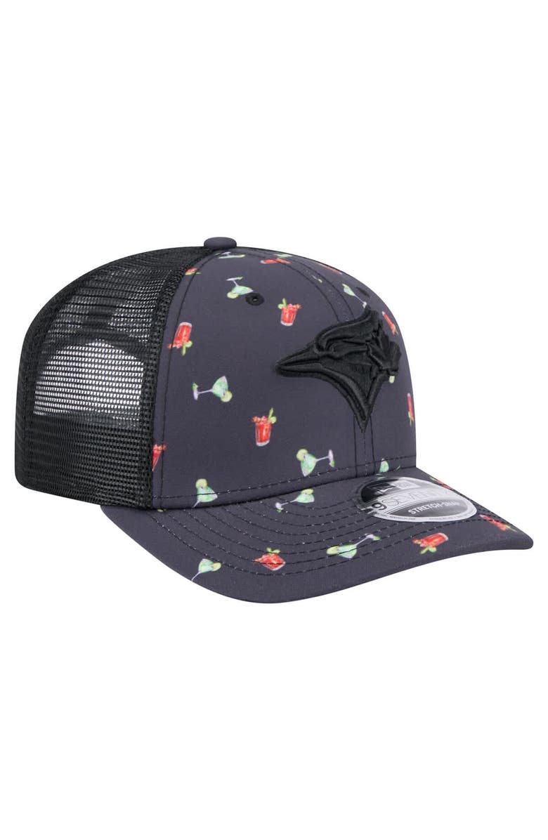 New Era Men's New Era Black Toronto Blue Jays Adventure Drinks Pattern 9SEVENTY Stretch-Snap Hat, Alternate, color, 