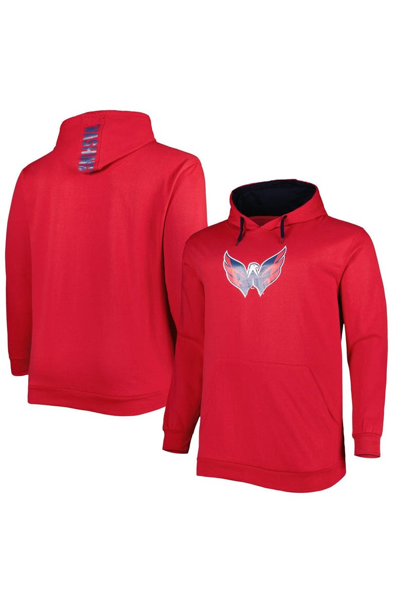 PROFILE Men's Red Washington Capitals Big & Tall Fleece Pullover Hoodie, Main, color, Red