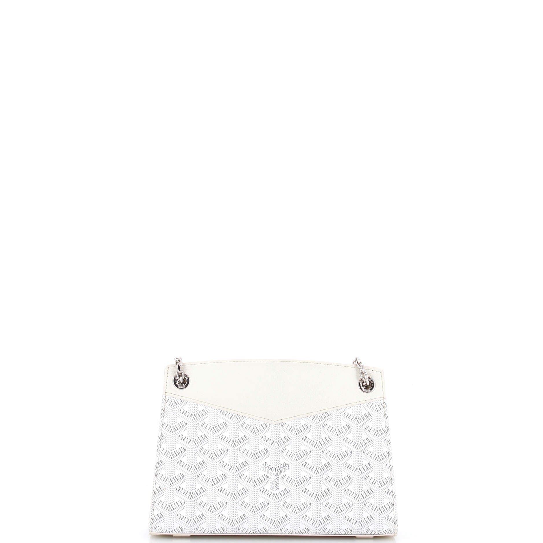 Pre-Owned Goyard Structured Rouette Chain Shoulder Bag Coated Canvas Mini, Alternate, color, White