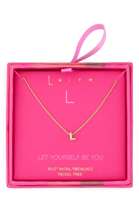 Let Yourself Be You Bubble Initial Pendant Necklace