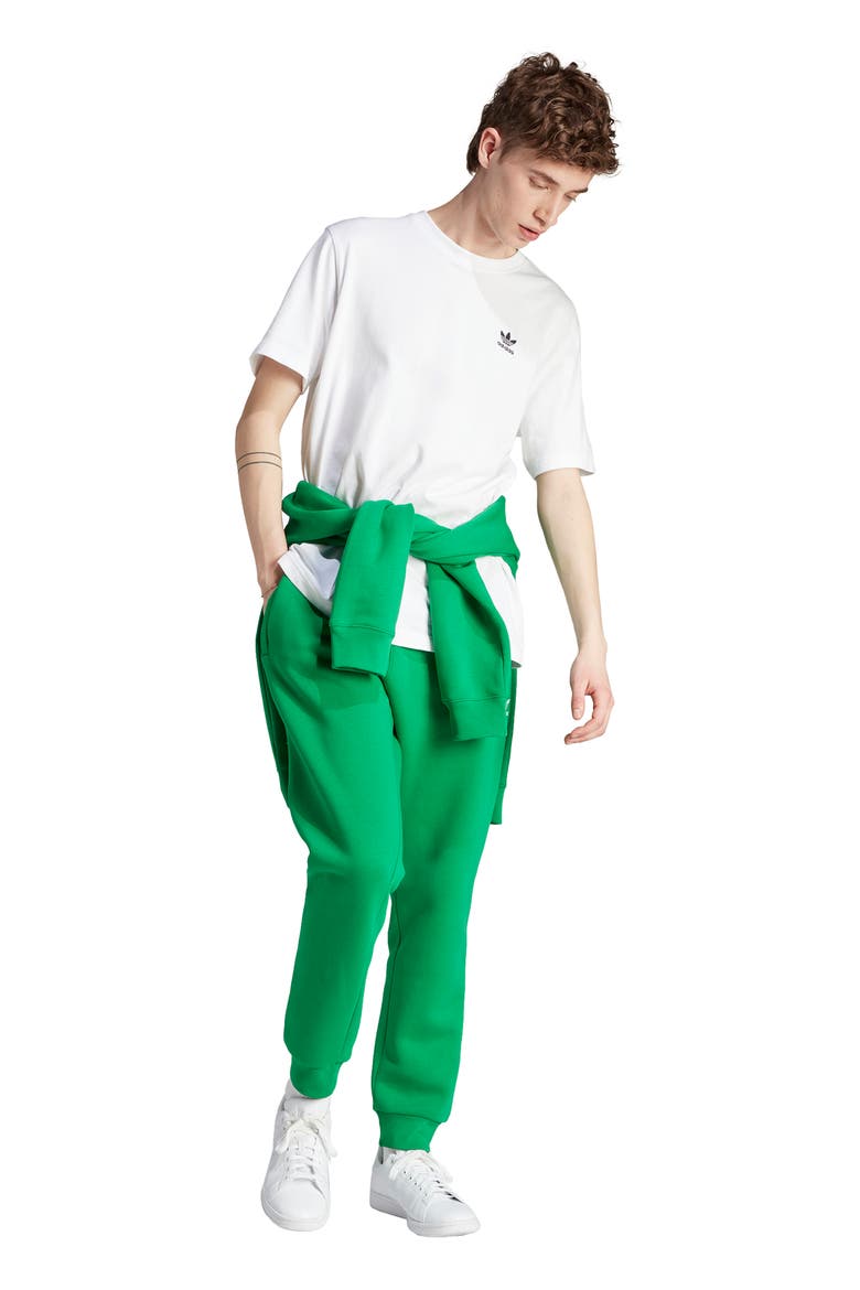 Trefoil Slim Fit Cotton Blend Sweatpants, Alternate, color, GREEN