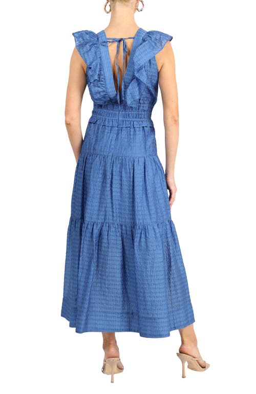 Shop Adelyn Rae Ennie Textured Tiered Midi Dress In Blue
