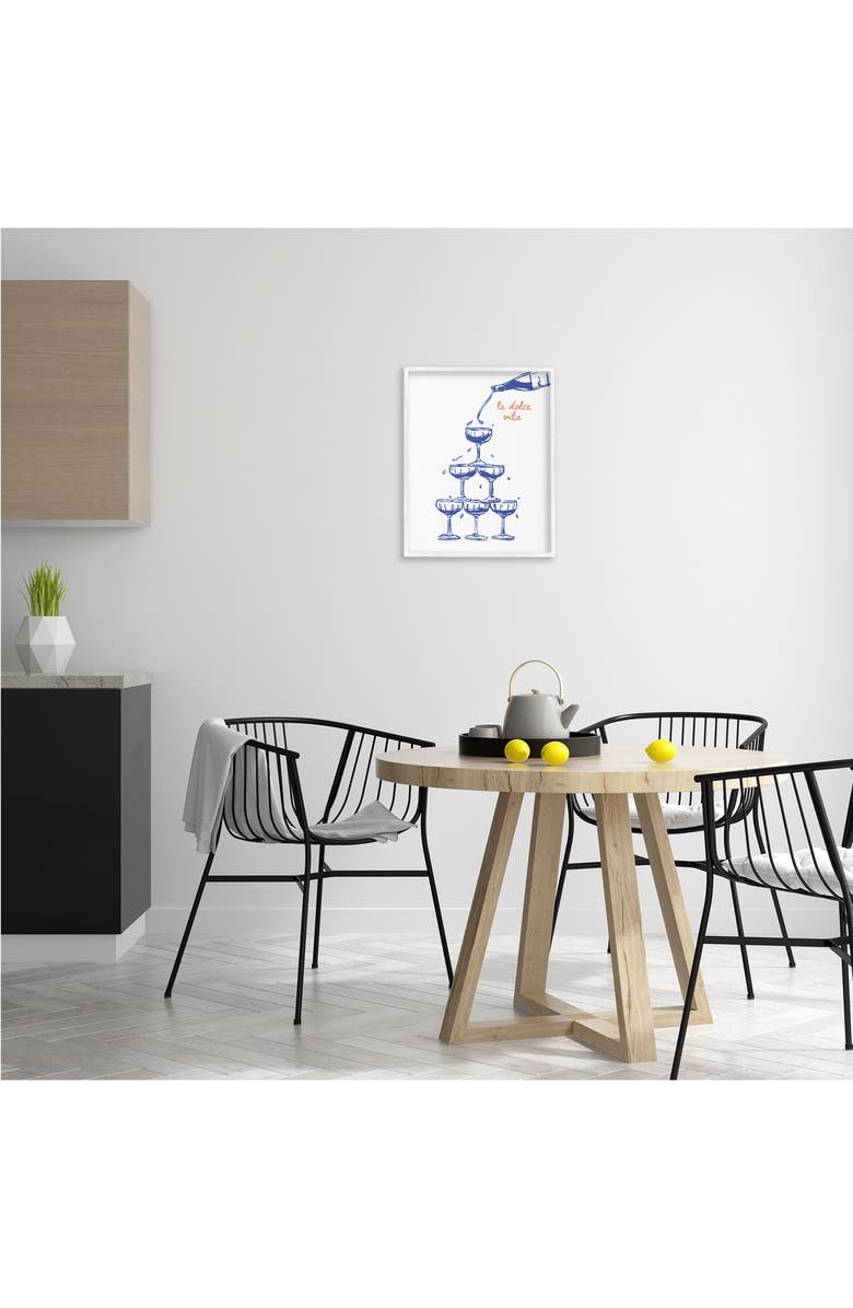 Stupell Industries Pouring Champagne Tower Framed Art Print, Alternate, color, Blue