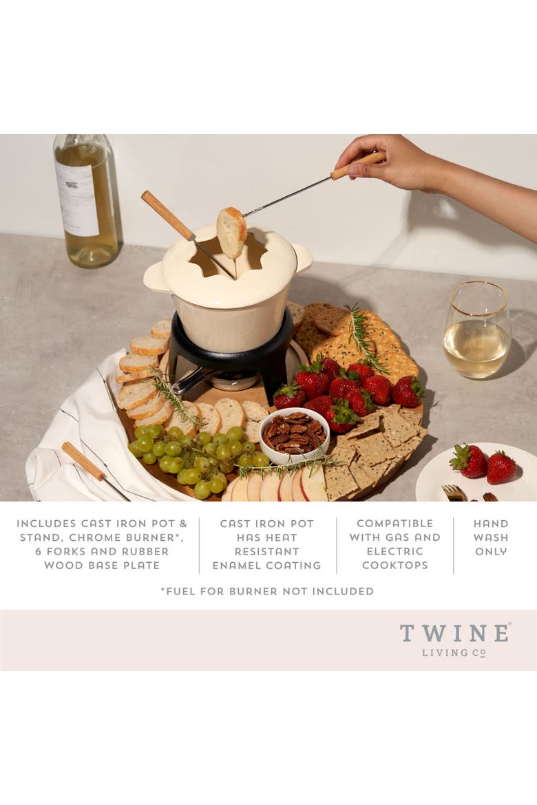 Cast Iron Fondue Set, Alternate, color, White