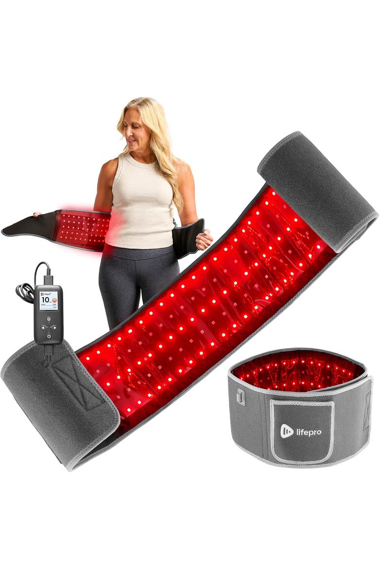 Allevared Red Light Therapy Belt  Infrared 660nm and 850nm lights, Main, color, Grey