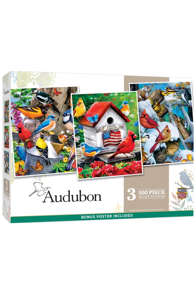 Audubon 500 Piece Puzzles 3-Pack, Main, color, Multicolor