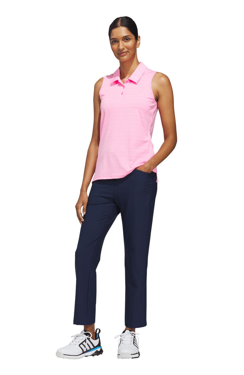adidas Performance Sleeveless Jacquard Polo, Alternate, color, Lucid Pink