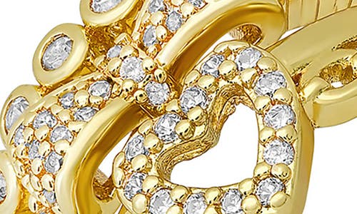 Hmy Jewelry Set Of 3 18k Gold Plated Simulated Diamond Rings In Gold