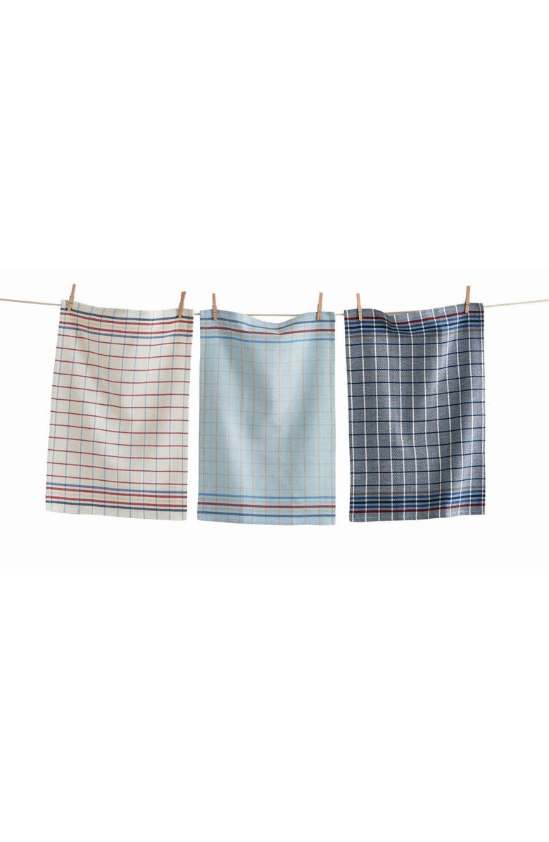 tag American Check Dishtowel Set of 3 - Multicolor Cotton Towels, Main, color, Multicolored