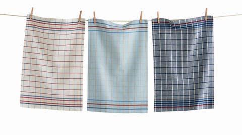 American Check Dishtowel Set of 3 - Multicolor Cotton Towels