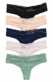 Honeydew Ahna Lace Trim Thong - Pack of 5
