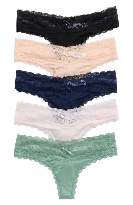 Honeydew Ahna Lace Trim Thong - Pack of 5