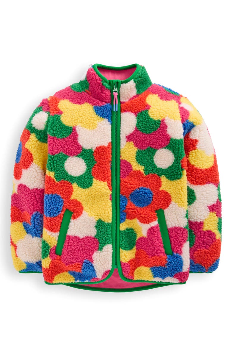 Mini Boden Kids' Eden Floral Fleece Jacket, Main, color, Multi Flower Power