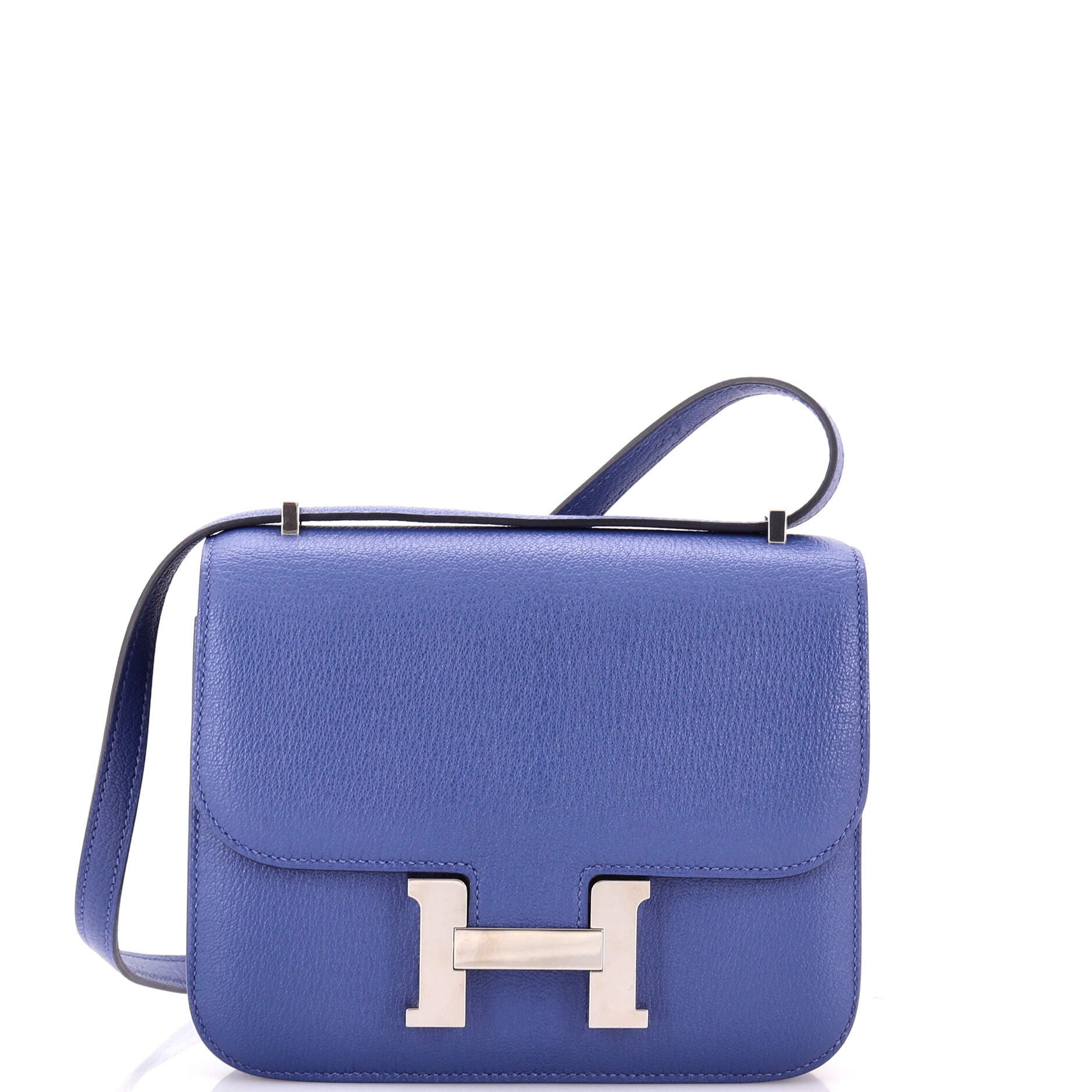 Pre-Owned Hermes Constance Bag Verso Chevre Mysore 18, Main, color, Bleu Brighton/Bleu De Prusse