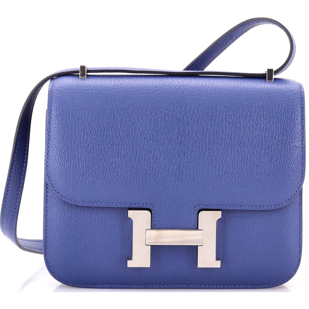 Pre-owned Hermes Hermes Constance Bag Verso Chevre Mysore 18 In Blue