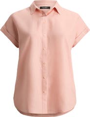 Lauren Ralph Lauren Broono Short Sleeve Linen Button-Up Shirt
