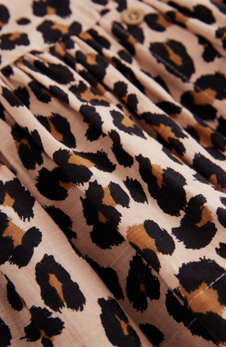 NEXT Kids' Leopard Print Cotton Dress, Alternate, color, Brown Multi