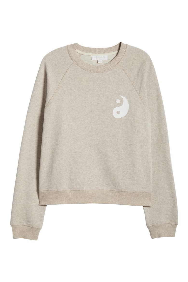 Bridget Yin & Yang Cotton French Terry Sweatshirt, Alternate, color, OATMEAL HEATHER