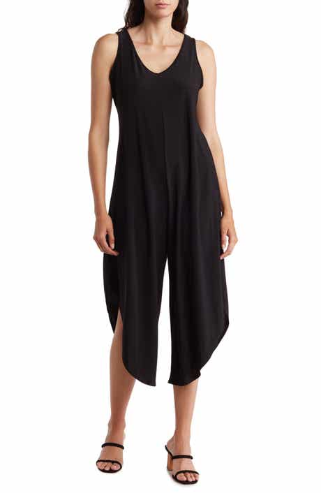TASH AND SOPHIE V-Neck Sleeveless Wide Leg Jumpsuit