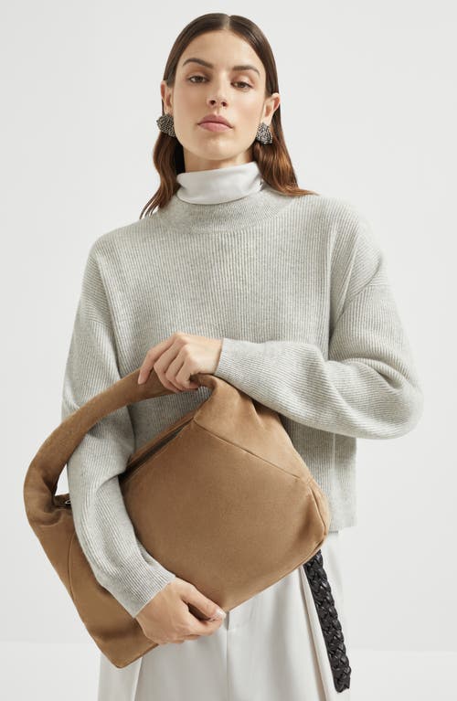 Brunello Cucinelli Suede Bc Duo Hobo Bag In Brown