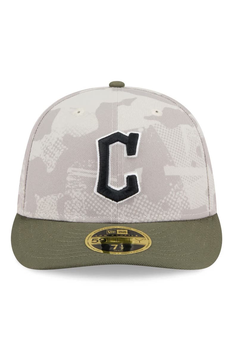 New Era Men's New Era Light Beige/Olive Cleveland Guardians 2025 Armed Forces Day Low Profile 59FIFTY Fitted Hat, Alternate, color, Light Beige