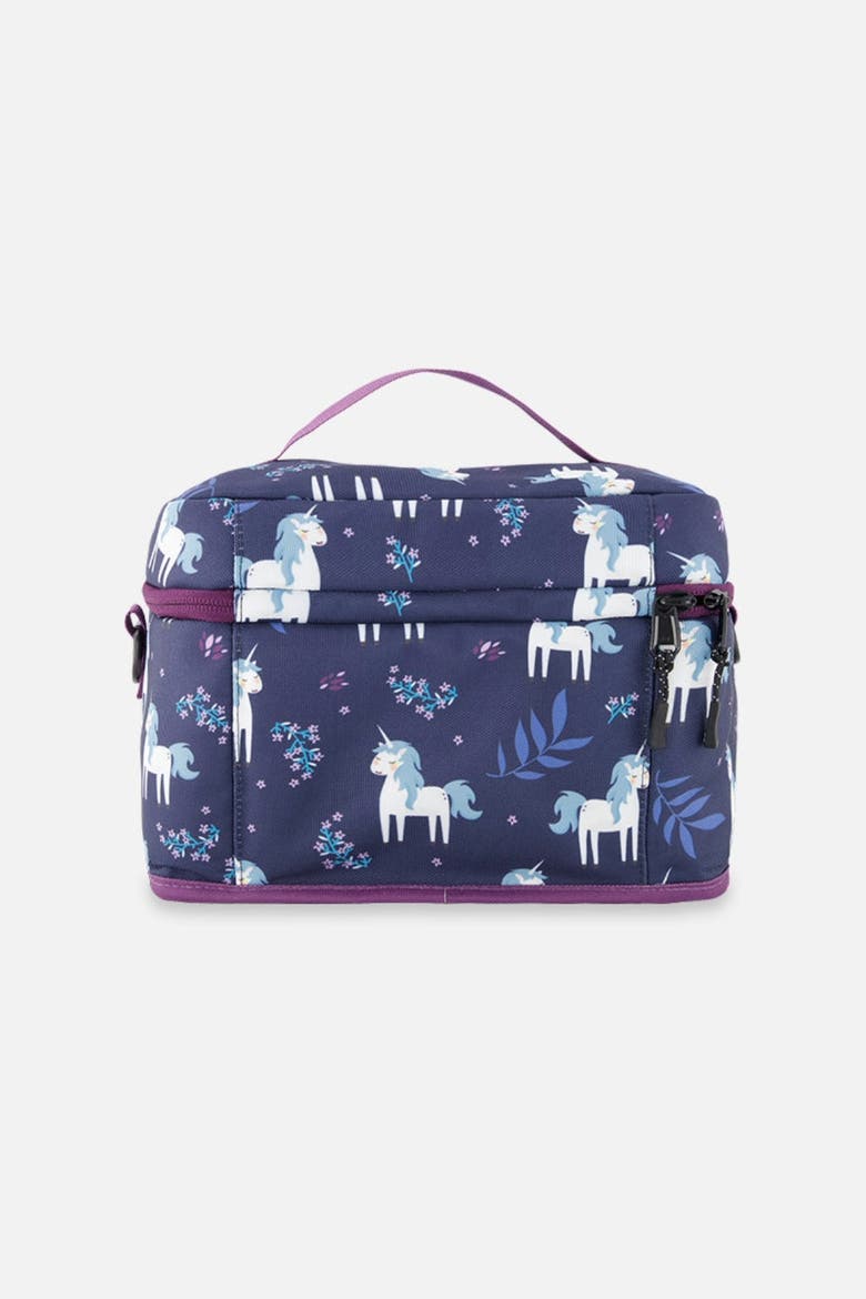 Unicorn Organized Spacious Lunch Box, Alternate, color, Blue and Purple Unicorn Print
