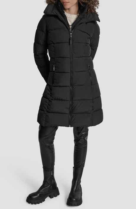 DKNY Bib Front Quilted Puffer Coat