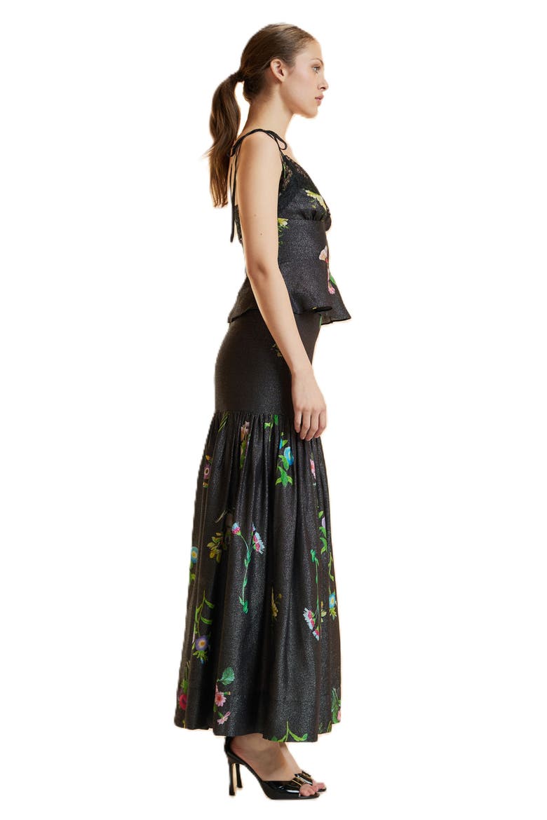 Lace Metallic Cami Top, Alternate, color, Black Floral