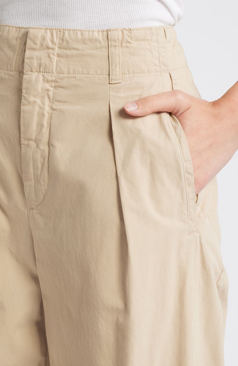 rag & bone Donovan Pleated Wide Leg Twill Pants, Alternate, color, Khaki