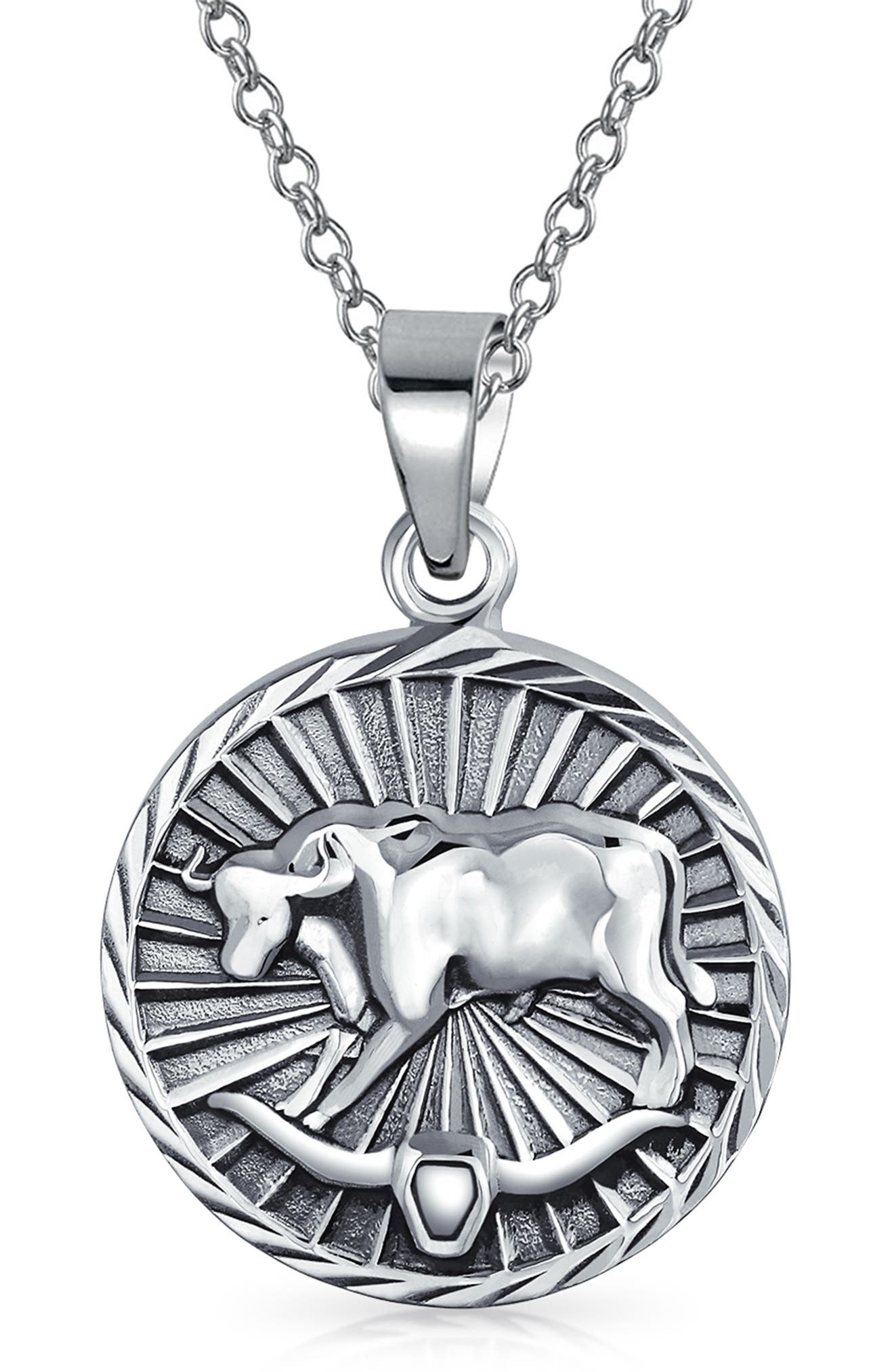 BLING JEWELRY Zodiac Medallion Pendant Necklace