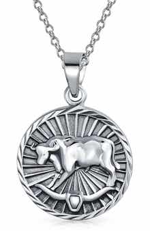 BLING JEWELRY Zodiac Medallion Pendant Necklace