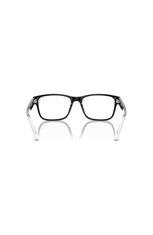 Emporio Armani 55mm Rectangle Optical Glasses In Black