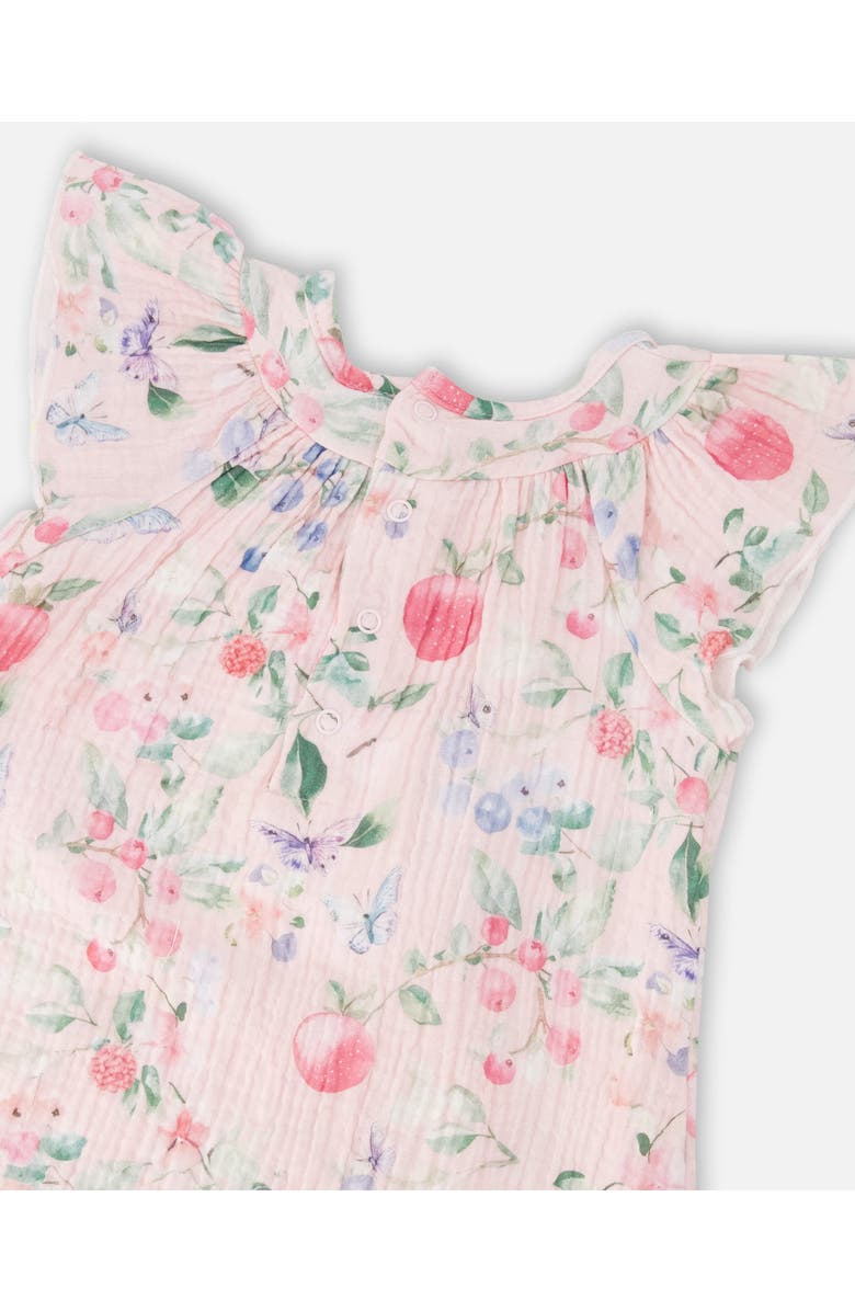 Deux par Deux Cotton Muslin Dress and Bloomer Printed Berries Set, Alternate, color, Pink Printed Berries