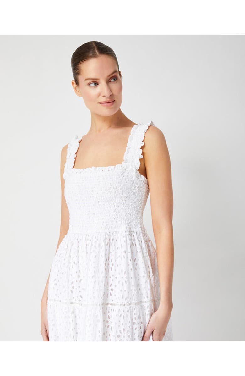 Change of Scenery Kristen Sleeveless Smocked Eyelet Midi Dress, Alternate, color, Fresh White