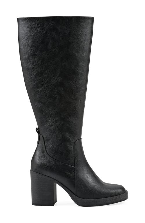 White Mountain Footwear Mackle Tall Shaft Block Heel Boot In Animal Print