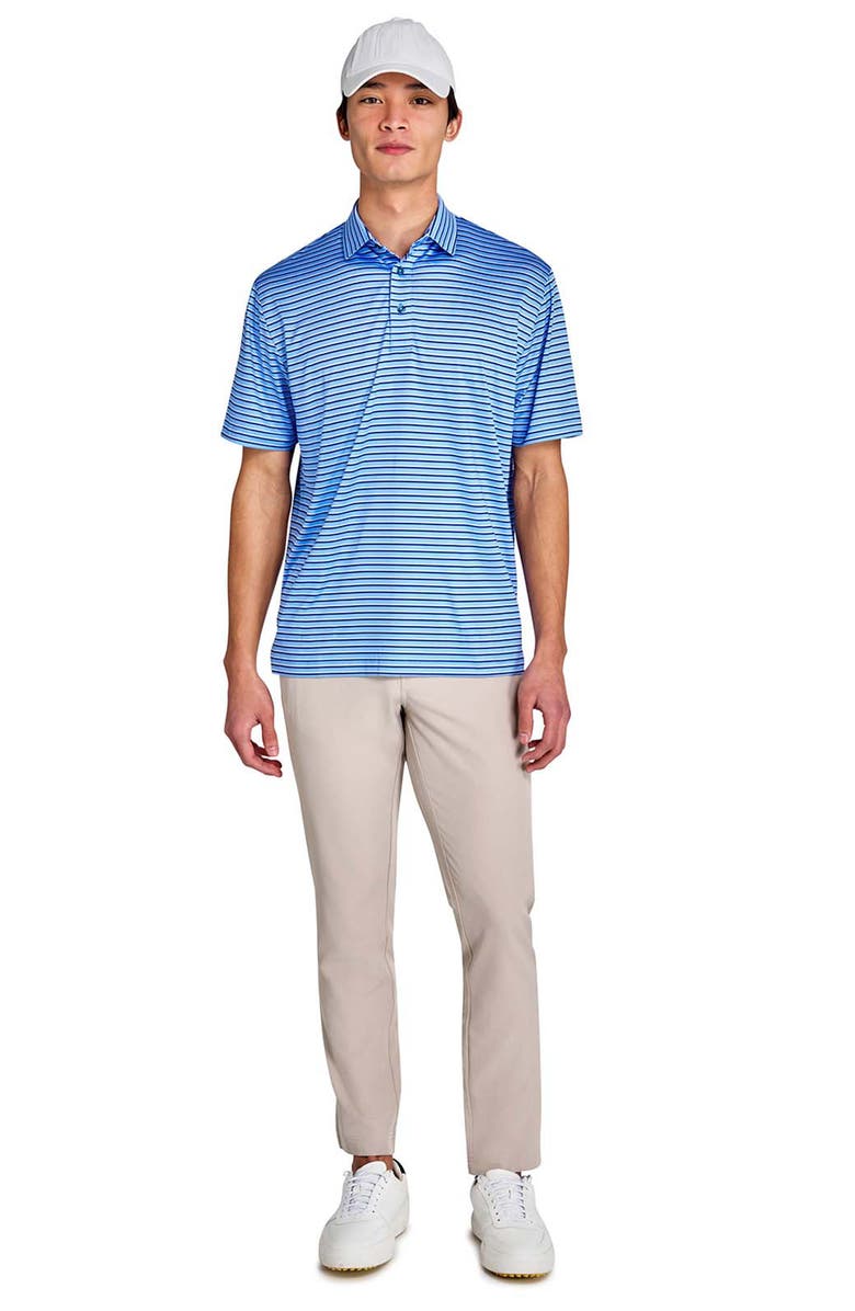 CONSTRUCT Regular Fit Stripes Recycled Performance Golf Polo, Alternate, color, Lt Blue