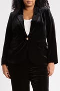 Tahari ASL Velvet One-Button Blazer