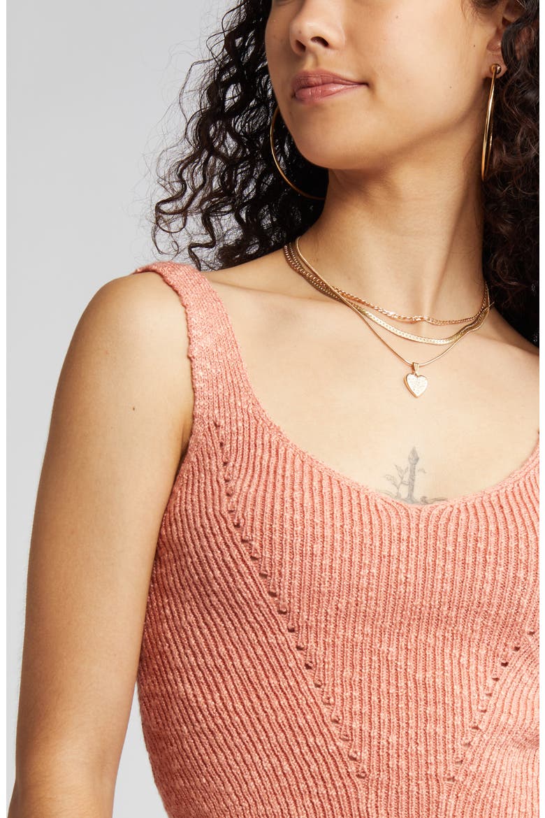 Tropics Knit Crop Tank, Alternate, color, CORAL