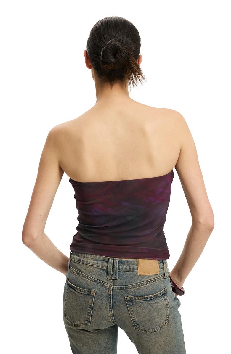 Cotton On Women's Cara Corset Bandeau, Alternate, color, Mira Berry Blurred
