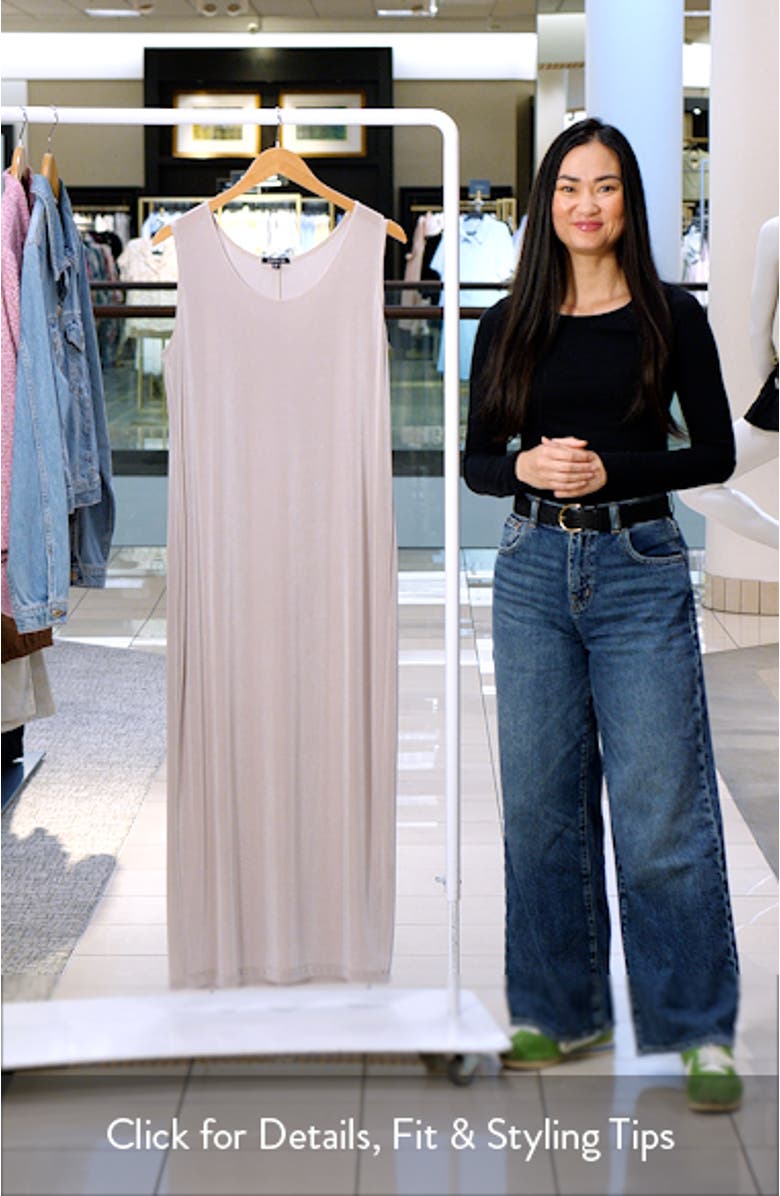 Sleeveless Stretch Knit Maxi Tank Dress, sales video thumbnail