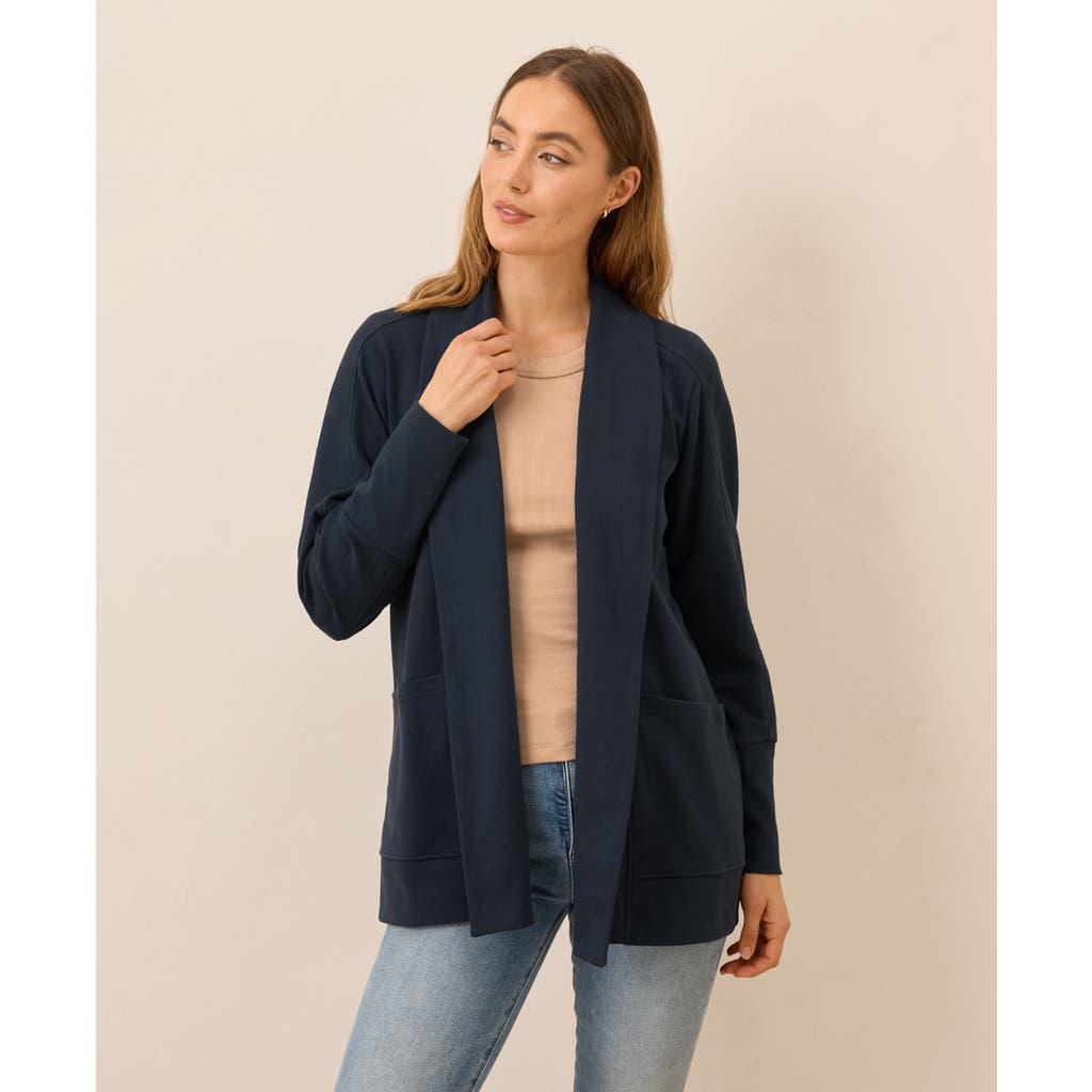 Pact Organic Airplane Wrap Cardigan In Blue
