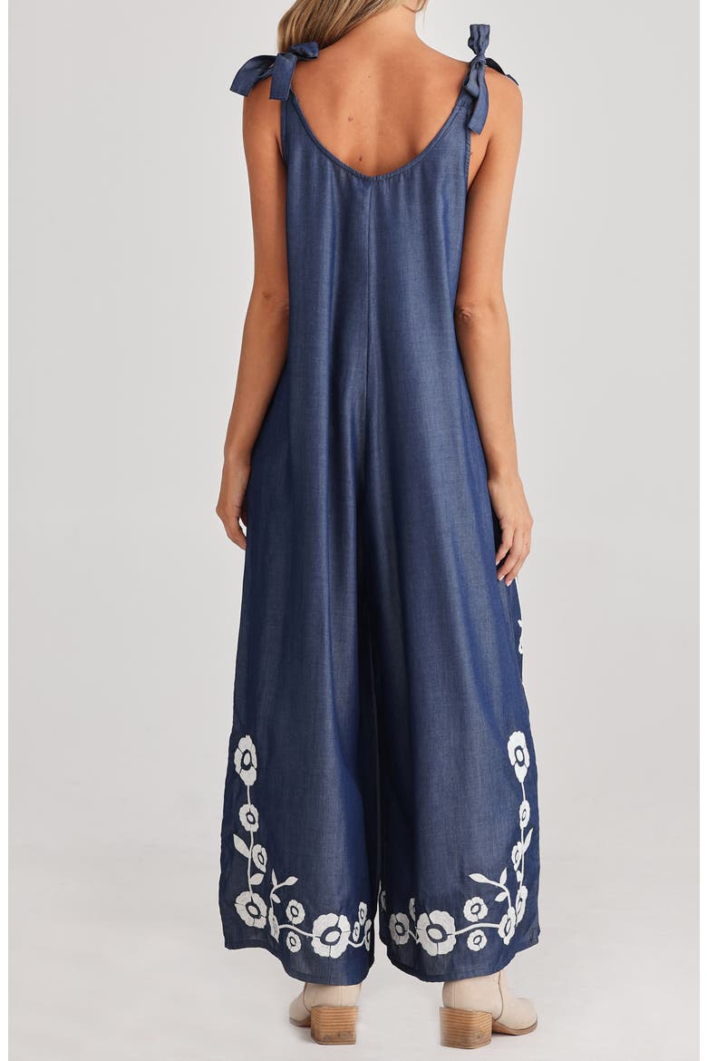 Temple Embroidered Wide Leg Jumpsuit, Alternate, color, DENIM W EMBROIDERY
