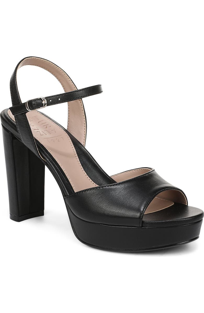 Naturalizer Marigold Ankle Strap Platform Sandal, Main, color, Black Leather
